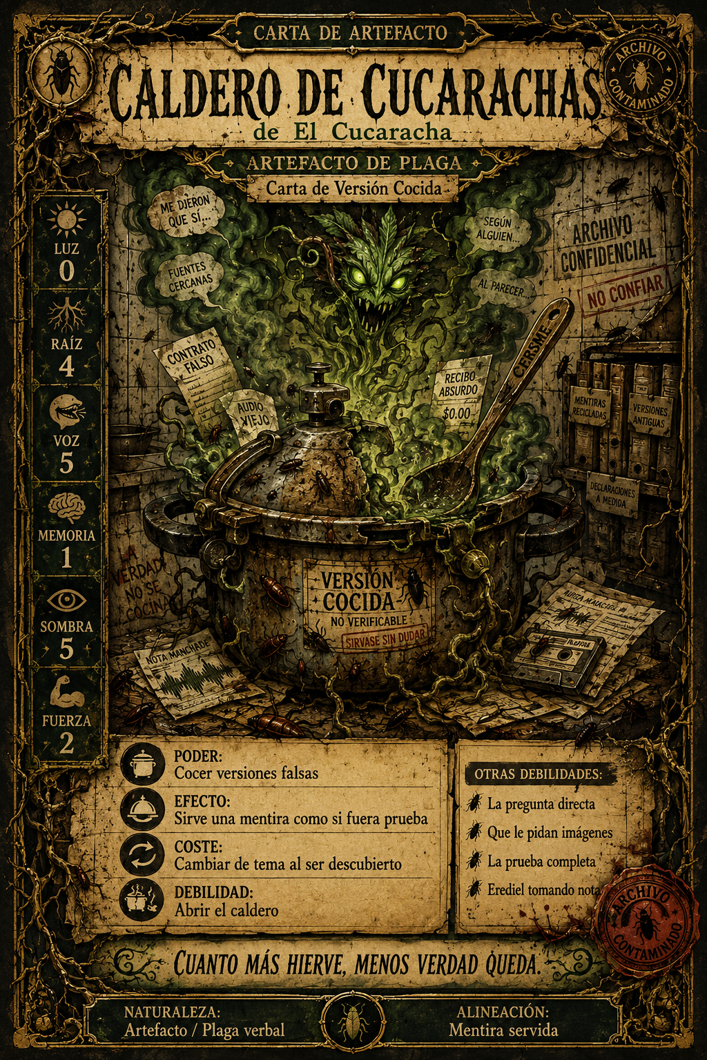 Artefacto: Caldero de Cucarachas