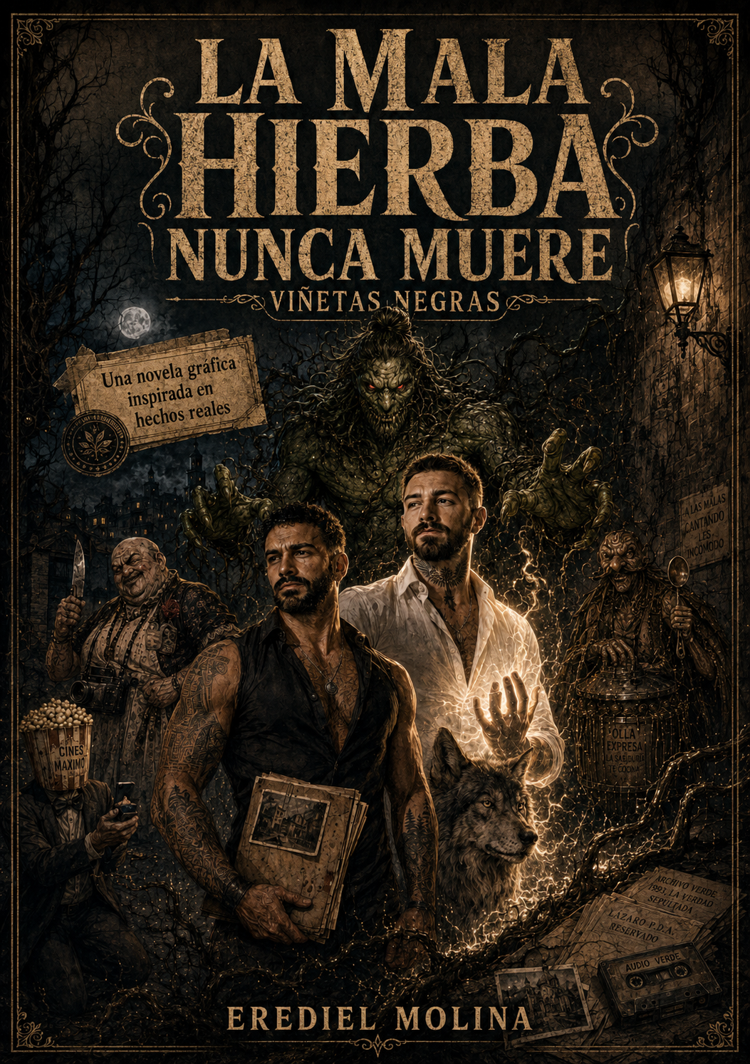 Portada: La Mala Hierba Nunca Muere — Viñetas negras
